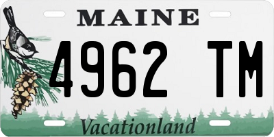 ME license plate 4962TM