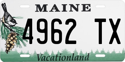 ME license plate 4962TX