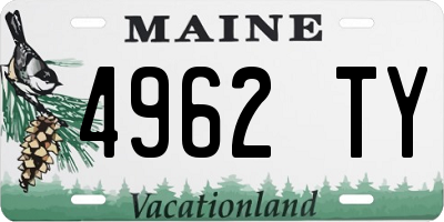 ME license plate 4962TY