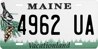 ME license plate 4962UA