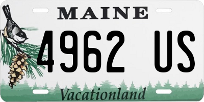 ME license plate 4962US