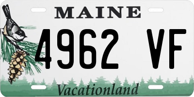 ME license plate 4962VF