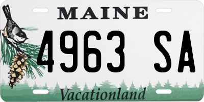 ME license plate 4963SA