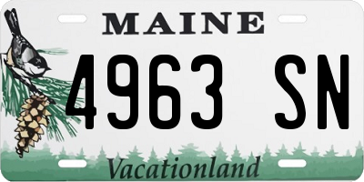 ME license plate 4963SN