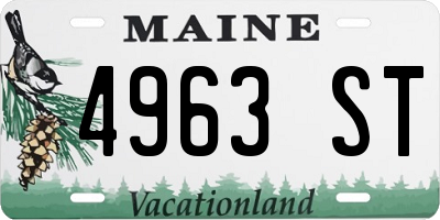 ME license plate 4963ST