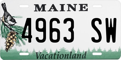 ME license plate 4963SW