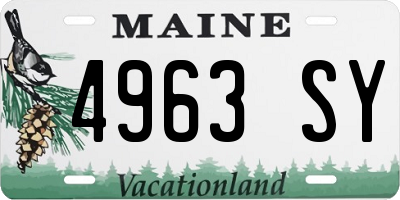 ME license plate 4963SY
