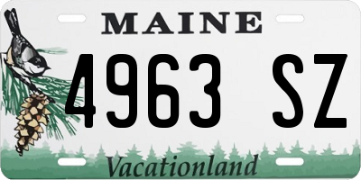 ME license plate 4963SZ