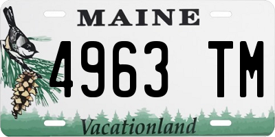 ME license plate 4963TM