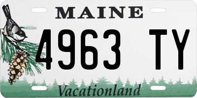 ME license plate 4963TY