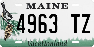 ME license plate 4963TZ