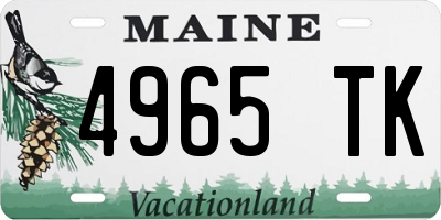 ME license plate 4965TK