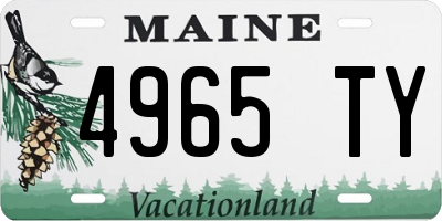 ME license plate 4965TY