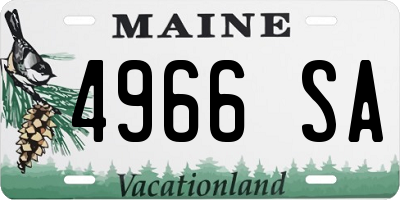 ME license plate 4966SA