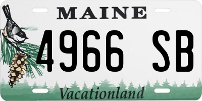 ME license plate 4966SB