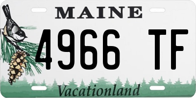 ME license plate 4966TF