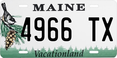 ME license plate 4966TX