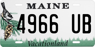 ME license plate 4966UB