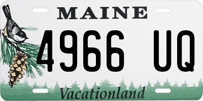 ME license plate 4966UQ