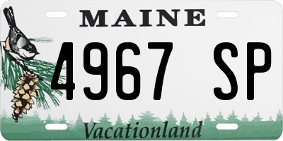 ME license plate 4967SP