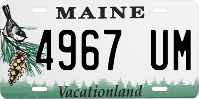 ME license plate 4967UM