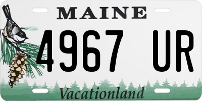 ME license plate 4967UR