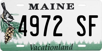 ME license plate 4972SF