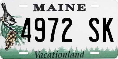 ME license plate 4972SK
