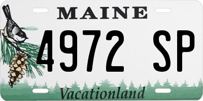 ME license plate 4972SP