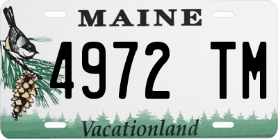 ME license plate 4972TM