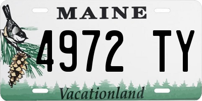 ME license plate 4972TY