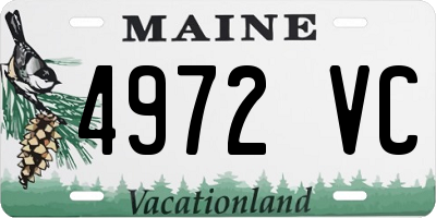 ME license plate 4972VC