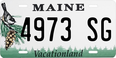 ME license plate 4973SG