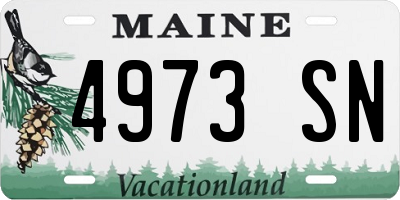 ME license plate 4973SN