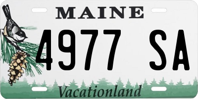 ME license plate 4977SA