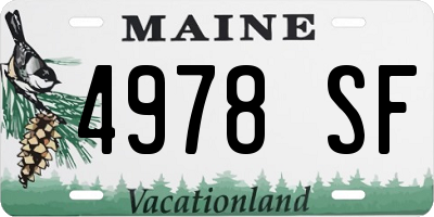ME license plate 4978SF