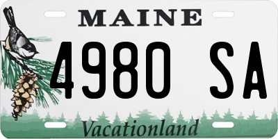 ME license plate 4980SA