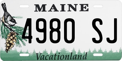 ME license plate 4980SJ