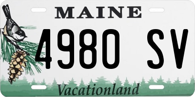 ME license plate 4980SV