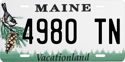 ME license plate 4980TN
