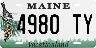 ME license plate 4980TY