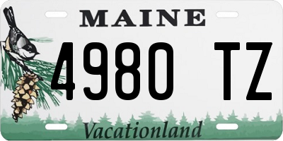 ME license plate 4980TZ