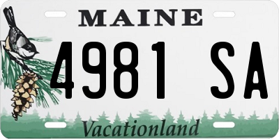 ME license plate 4981SA