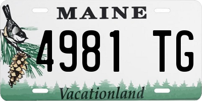 ME license plate 4981TG