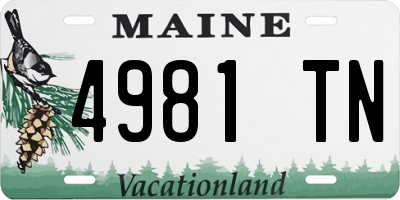 ME license plate 4981TN