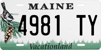 ME license plate 4981TY