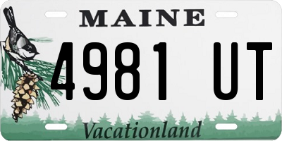 ME license plate 4981UT