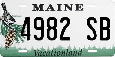 ME license plate 4982SB