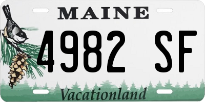 ME license plate 4982SF