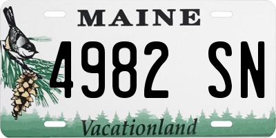 ME license plate 4982SN